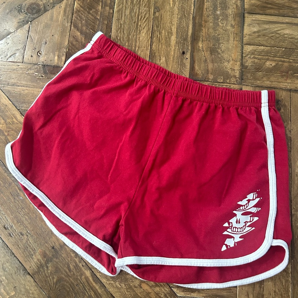 Red Grateful Dead retro booty shorts